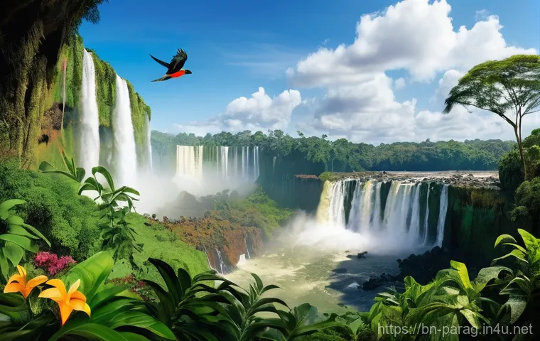 파라과이 이구아수 폭포 근접 관광 - **Prompt 1: The Raw Power of Devil's Throat**
    "A dramatic, wide-angle shot of the Devil's Throat...