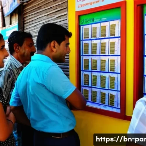 파라과이 환전 팁 - A bustling currency exchange booth in a busy street of Asunci&oacute;n, Paraguay, showing a diverse group o...
