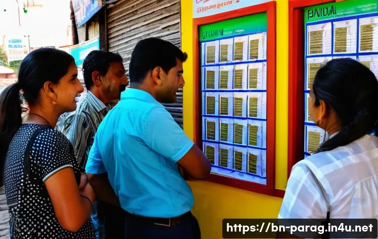 파라과이 환전 팁 - A bustling currency exchange booth in a busy street of Asunción, Paraguay, showing a diverse group o...